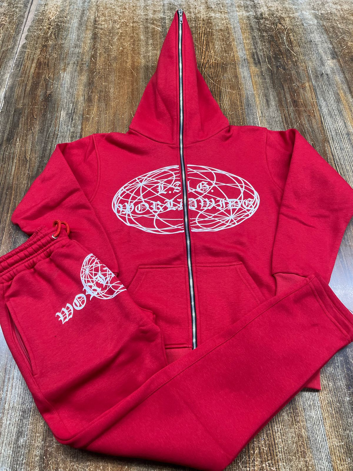 Red L.A.G. Worldwide Full-Zip Jacket Set